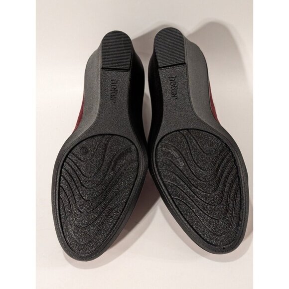 Hotter Wedge Shoes Suede Heels Women's Slip On Maroon Sz 6.5 - Picture 8 of 11